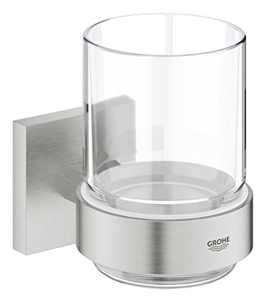 GROHE Start Cube - Glas mit Halter (verdeckte Befestigung, Material: Glas /Metall), supersteel, 41097DC0 im Sale